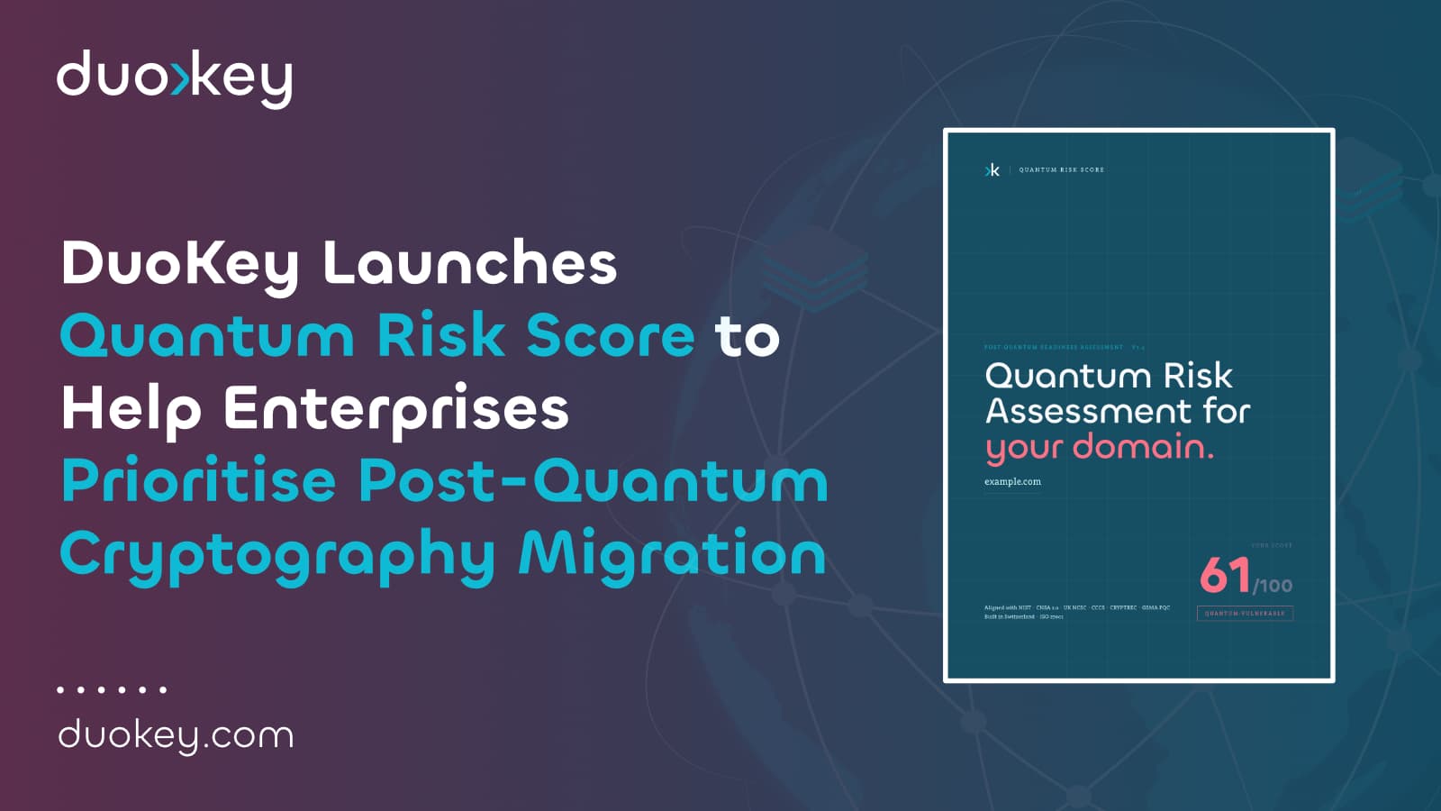 DuoKey Launches Quantum Risk Score to Help Enterprises Prioritise Post-Quantum Cryptography Migration