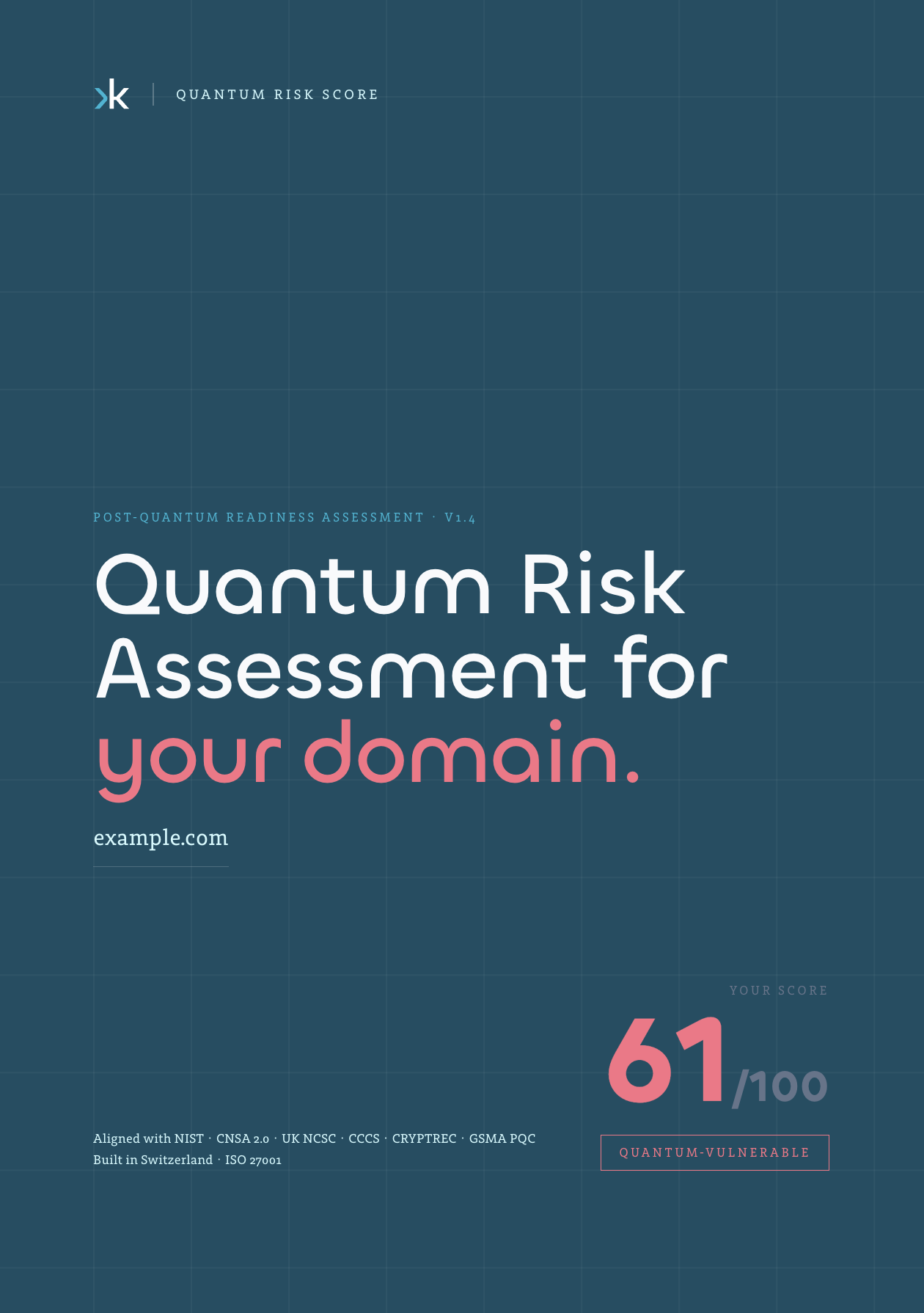 Quantum Risk Score sample report
